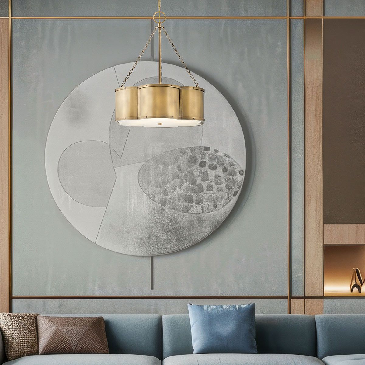 Quintiesse Chance 3 Light Pendant - Heritage Brass