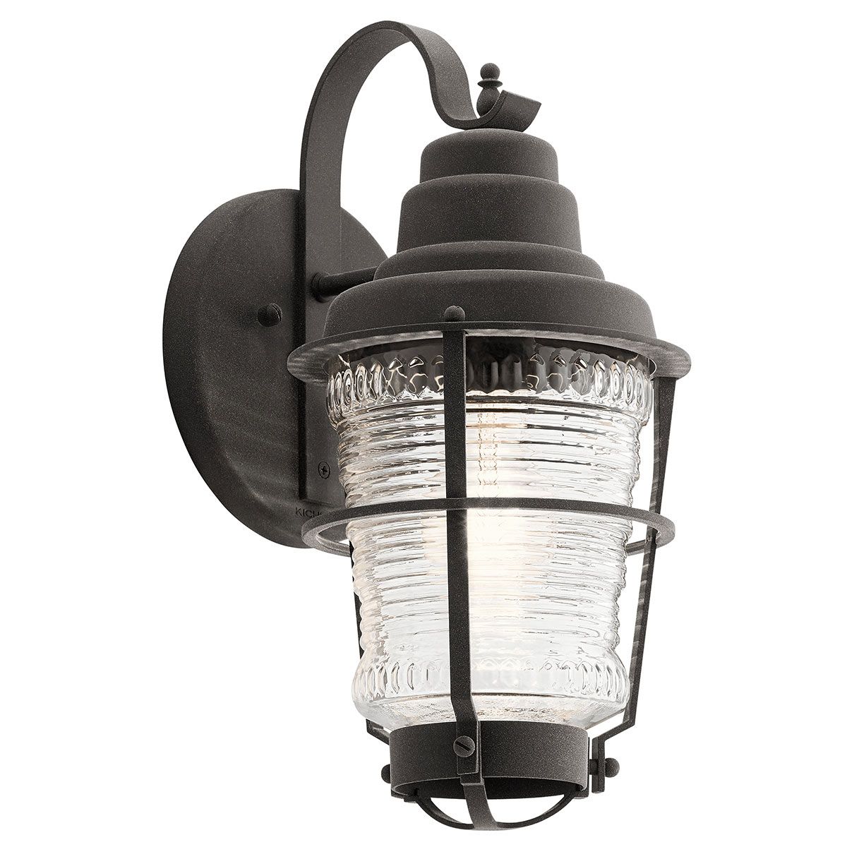 Quintiesse Chance Harbor Single Small IP44 Wall Lantern - Weathered Zinc