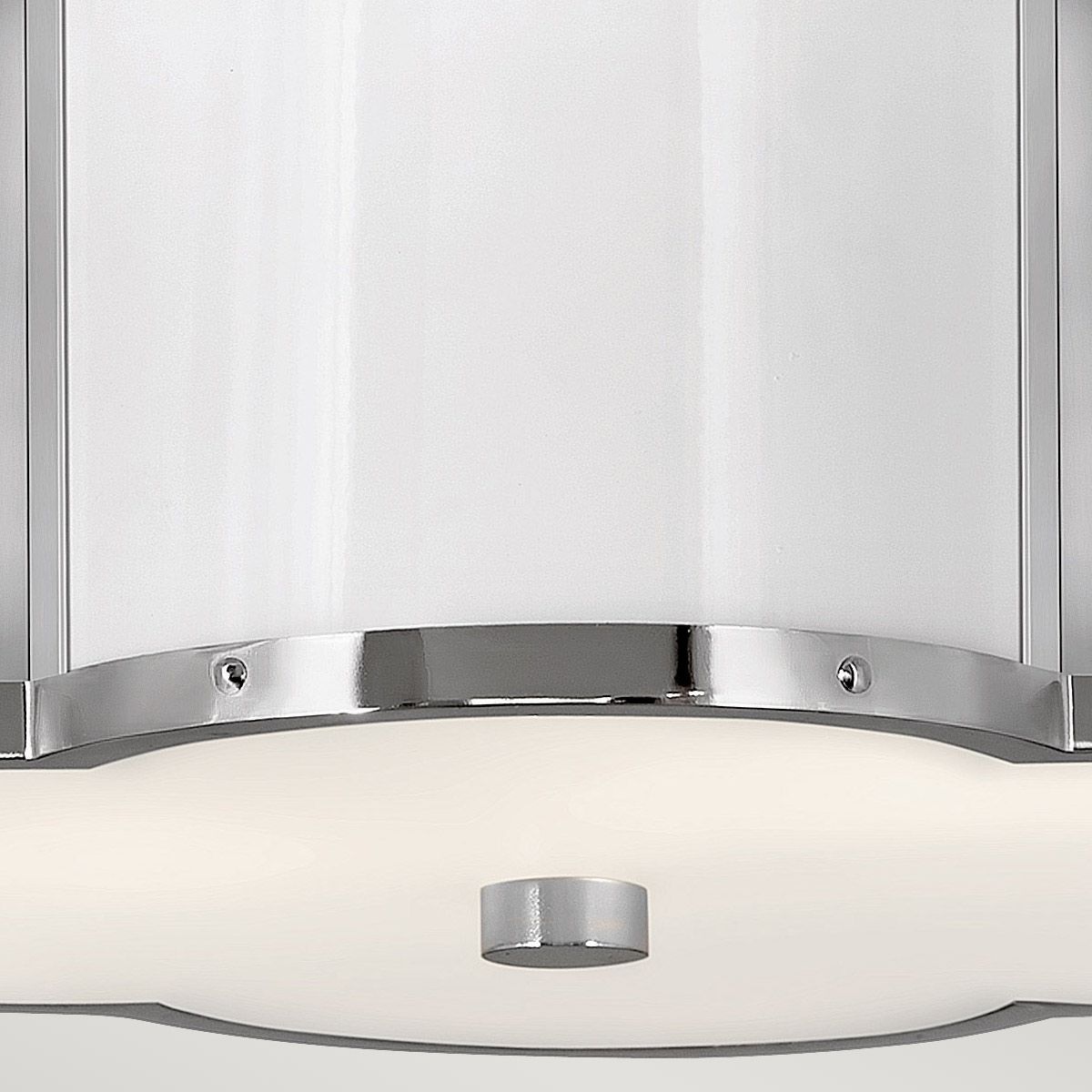 Quintiesse Chance 2 Light Semi-Flush Fitting - Polished Nickel & Polished White
