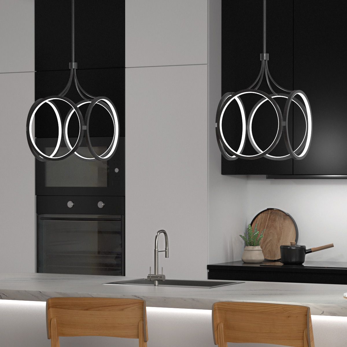 Quintiesse Ciri LED Pendant - Matte Black