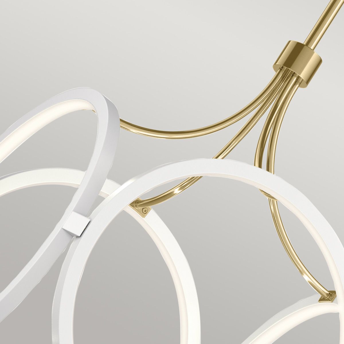 Quintiesse Ciri LED Pendant - White with Champagne Gold