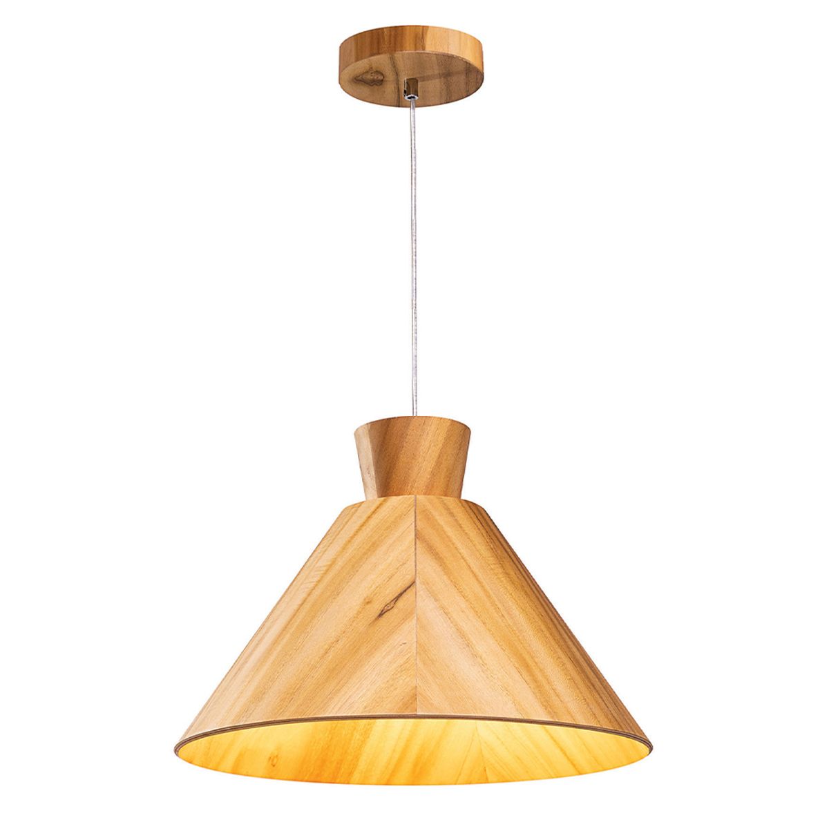 Quintiesse Conical Pendant Light - Teak Veneer