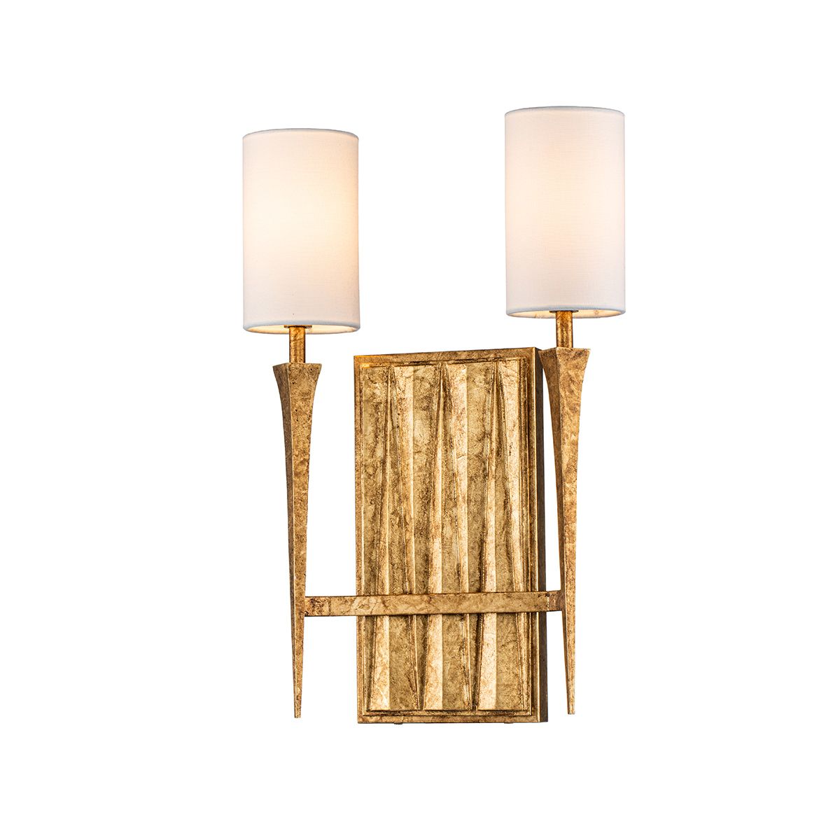 Quintiesse Crest 2 Light Wall Light - Gold Leaf
