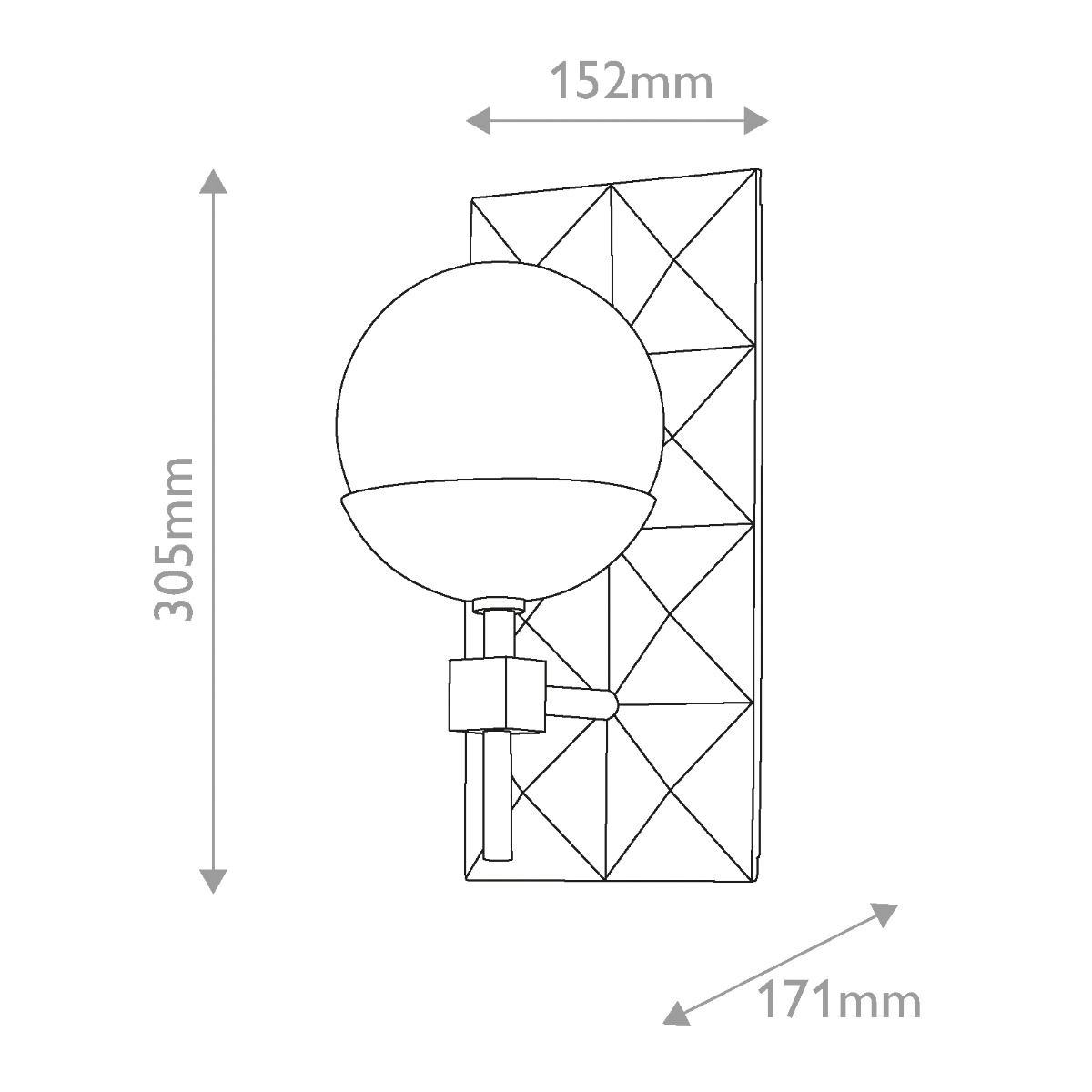 Quintiesse Deco 1 Light Wall Light - Black