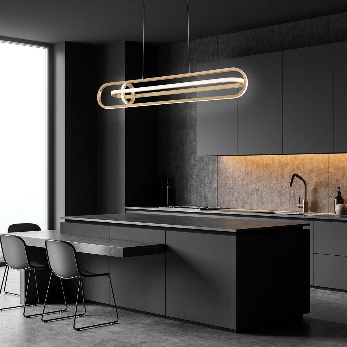Quintiesse Demark Linear Pendant - Matte Gold