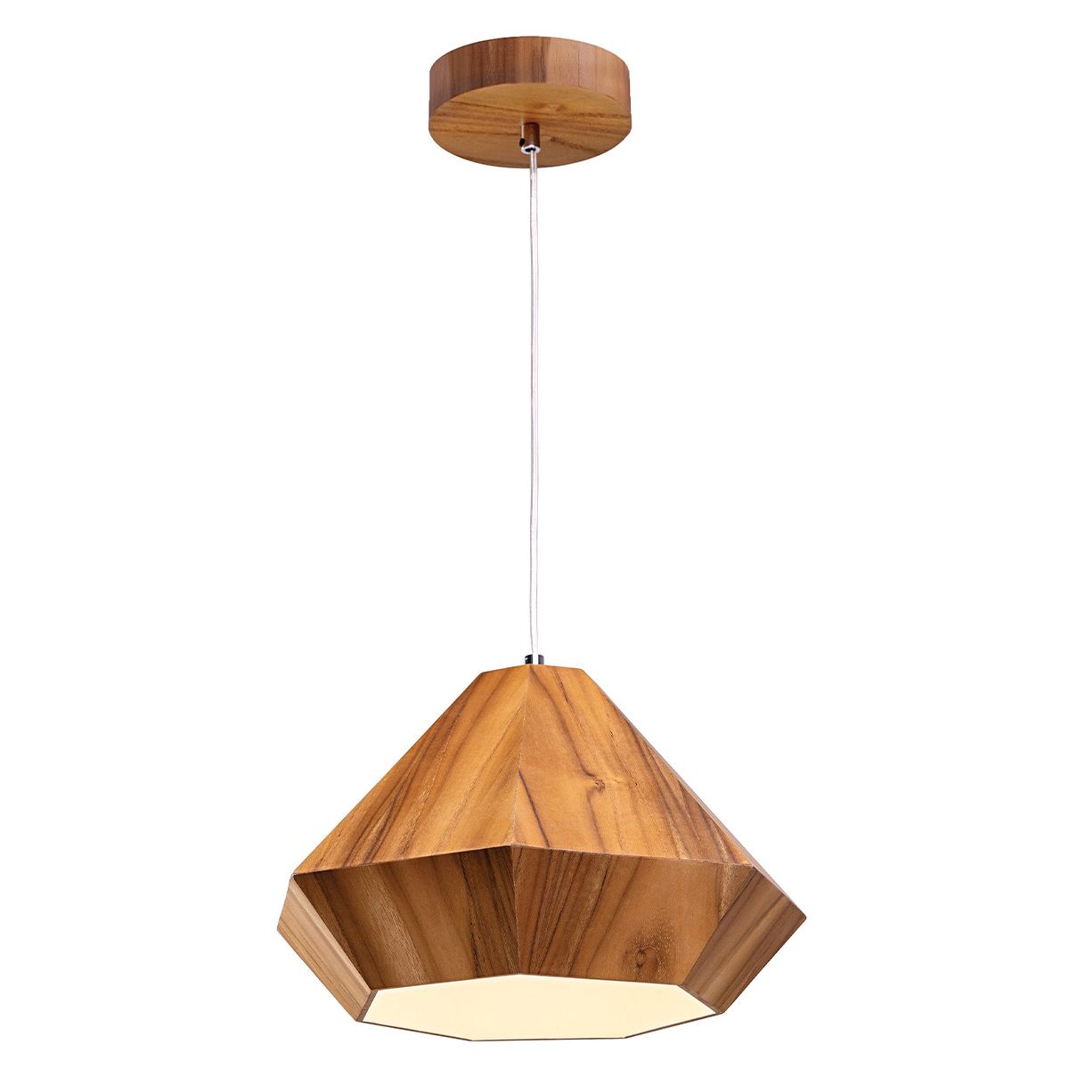 Quintiesse Diamond Pendant Light - Teak Veneer