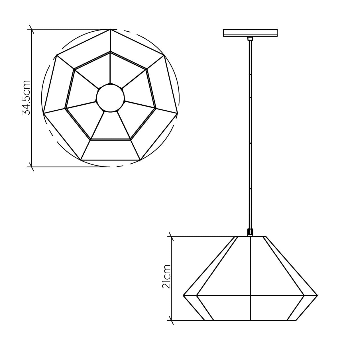 Quintiesse Diamond Pendant Light - Teak Veneer