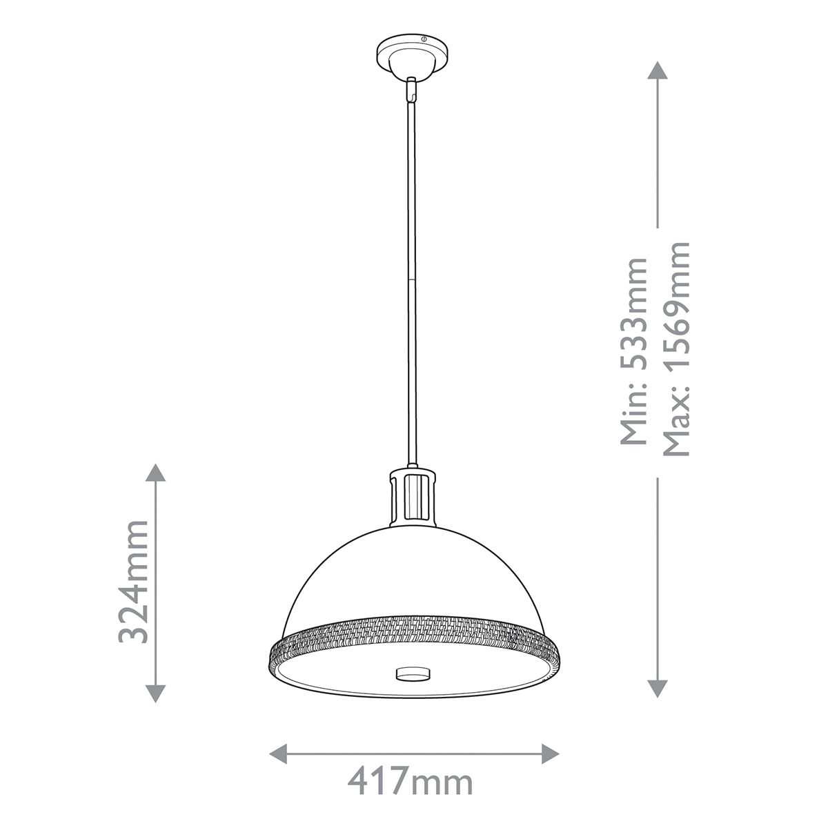 Quintiesse Doral 2 Light Pendant - Matte White & Vintage Brass
