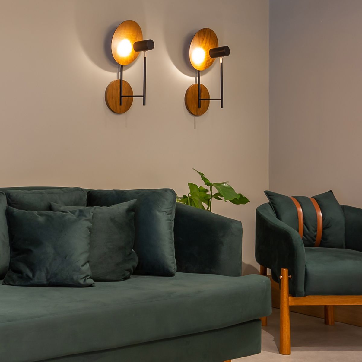 Quintiesse Dot Wall Light - Teak Veneer
