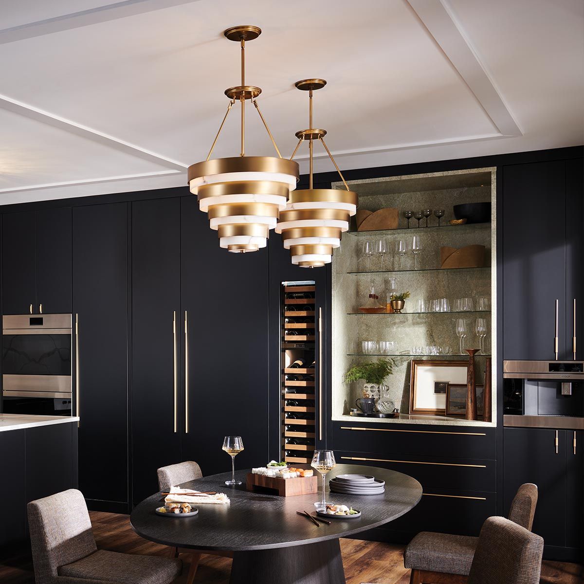 Quintiesse Echelon 4 Light Pendant - Heritage Brass