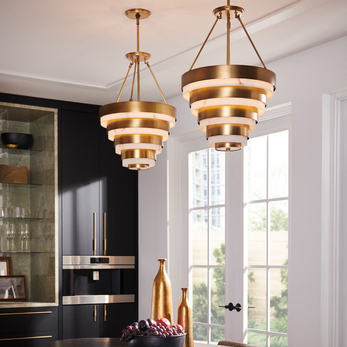 Quintiesse Echelon 4 Light Pendant - Heritage Brass
