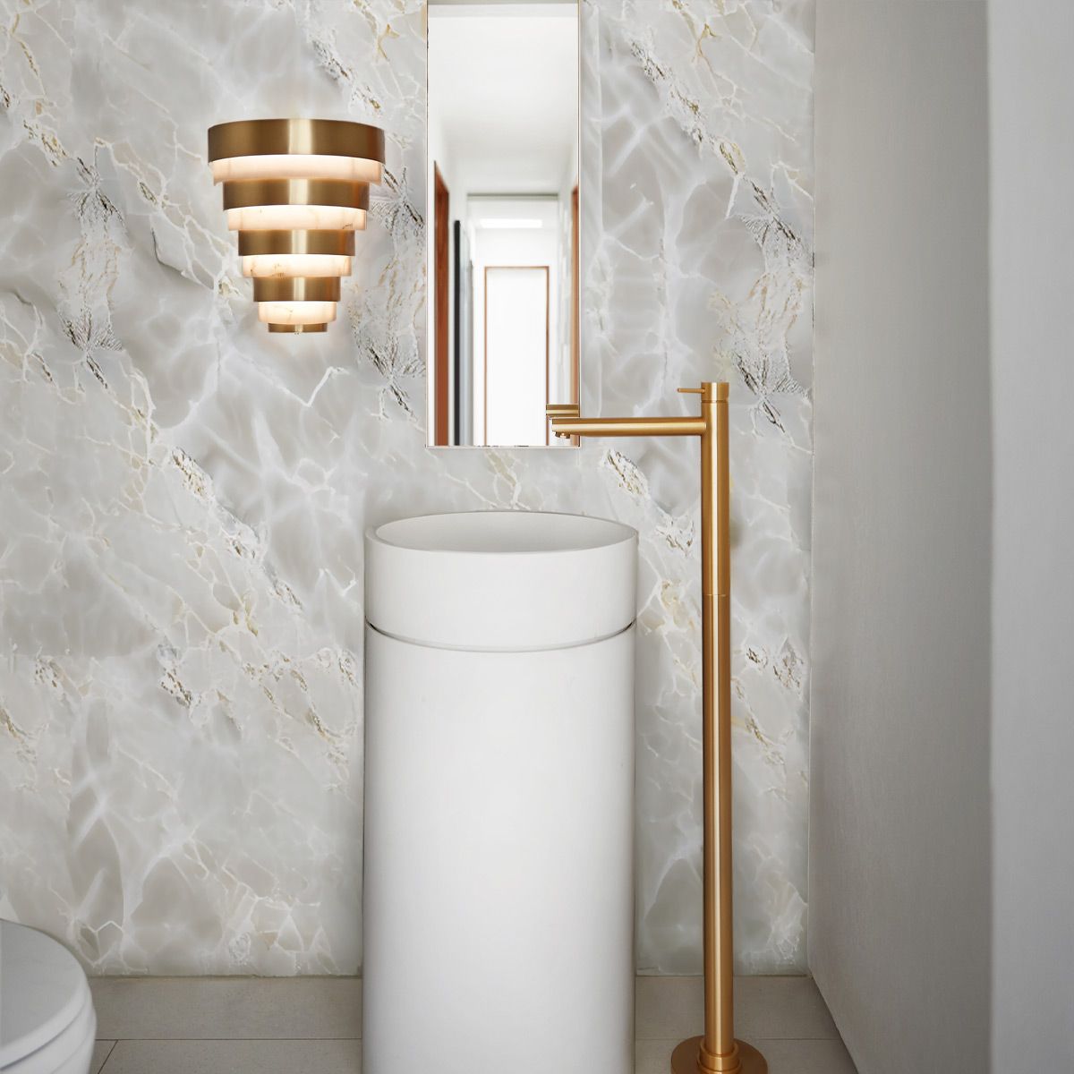 Quintiesse Echelon LED Wall Light - Heritage Brass