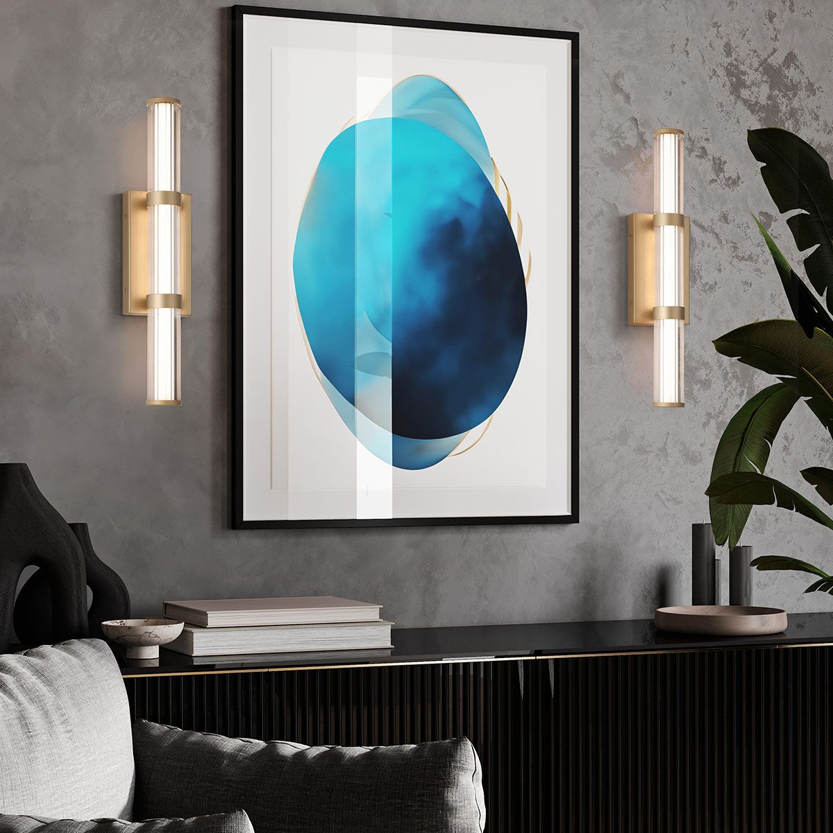 Quintiesse Fayton Medium LED Wall Light - Matte Gold