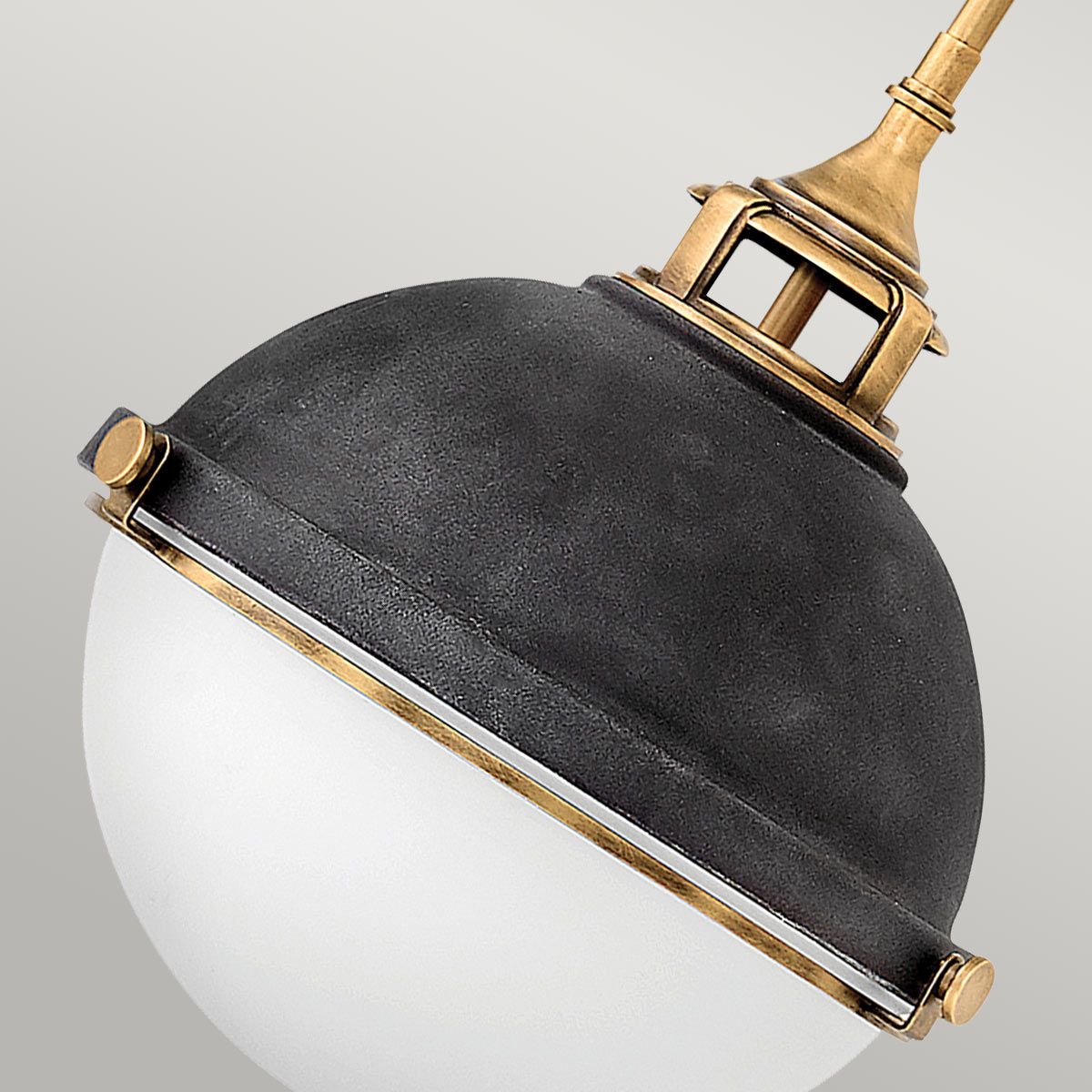 Quintiesse Fletcher 2 Light Pendant - Aged Zinc with Heritage Brass