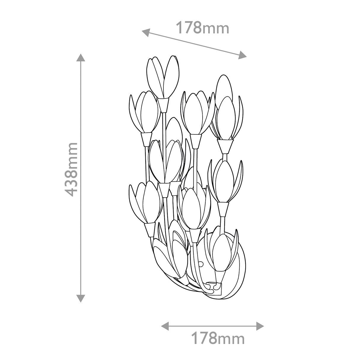 Quintiesse Flora 3 Light Wall Light - Textured Plaster