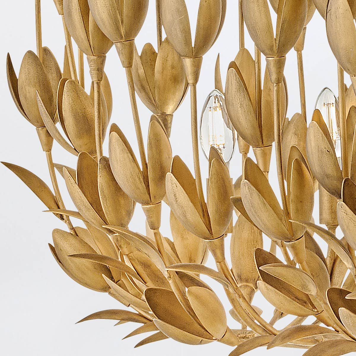 Quintiesse Flora 10 Light Linear Chandelier - Burnished Gold