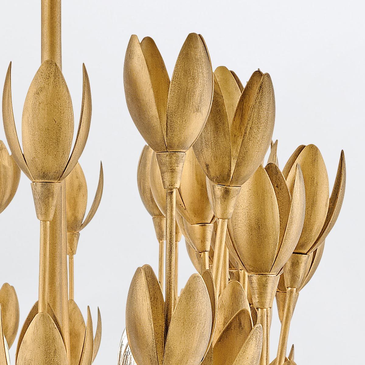 Quintiesse Flora 10 Light Linear Chandelier - Burnished Gold