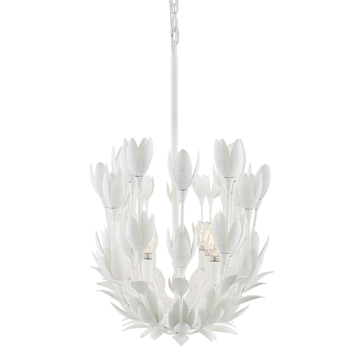 Quintiesse Flora 10 Light Linear Chandelier - Textured Plaster