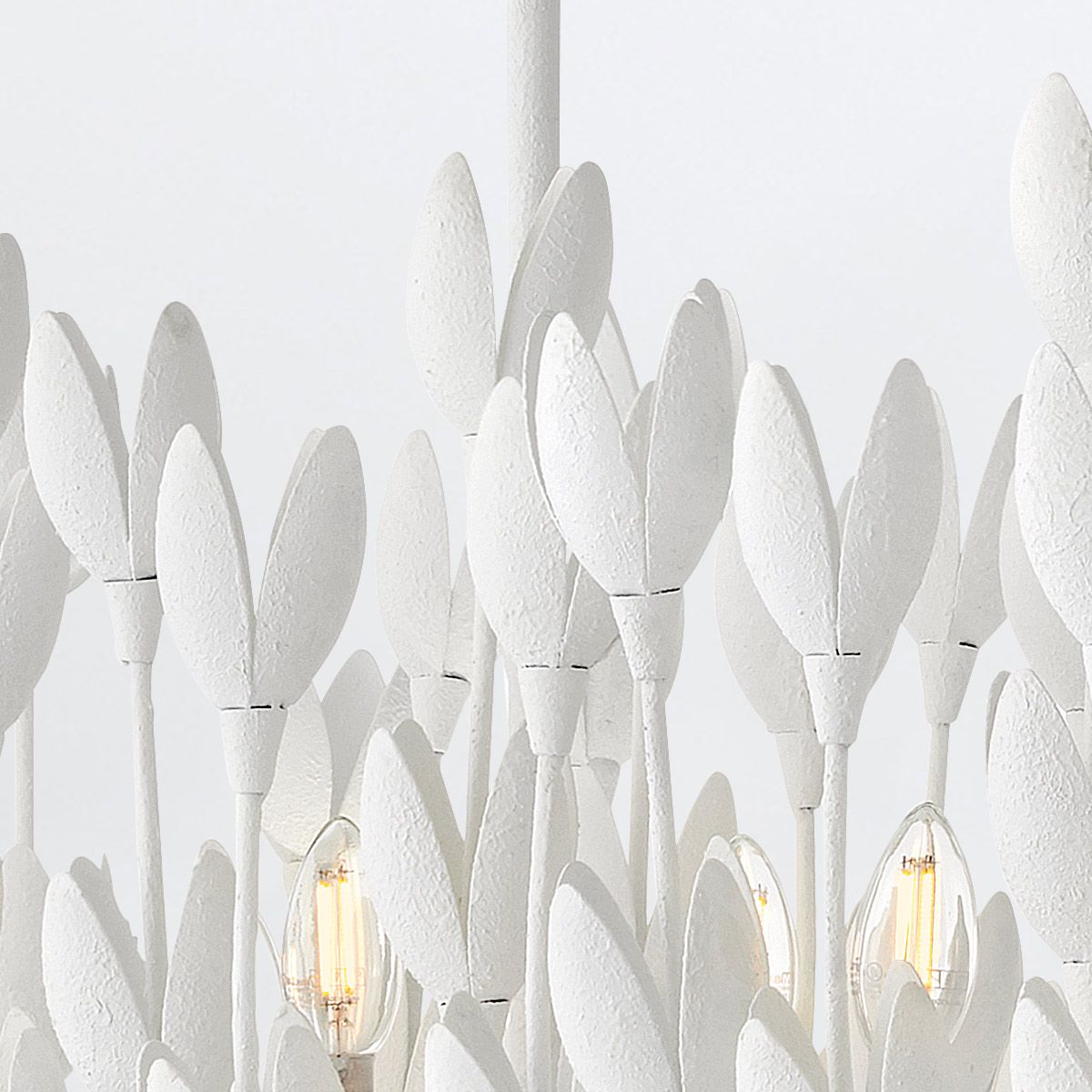 Quintiesse Flora 10 Light Linear Chandelier - Textured Plaster