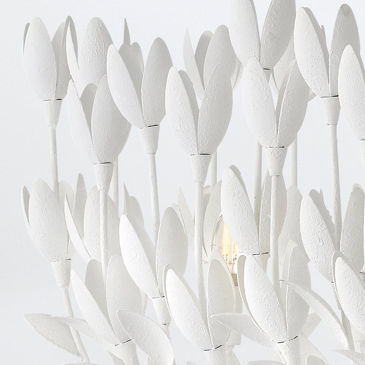 Quintiesse Flora 10 Light Linear Chandelier - Textured Plaster