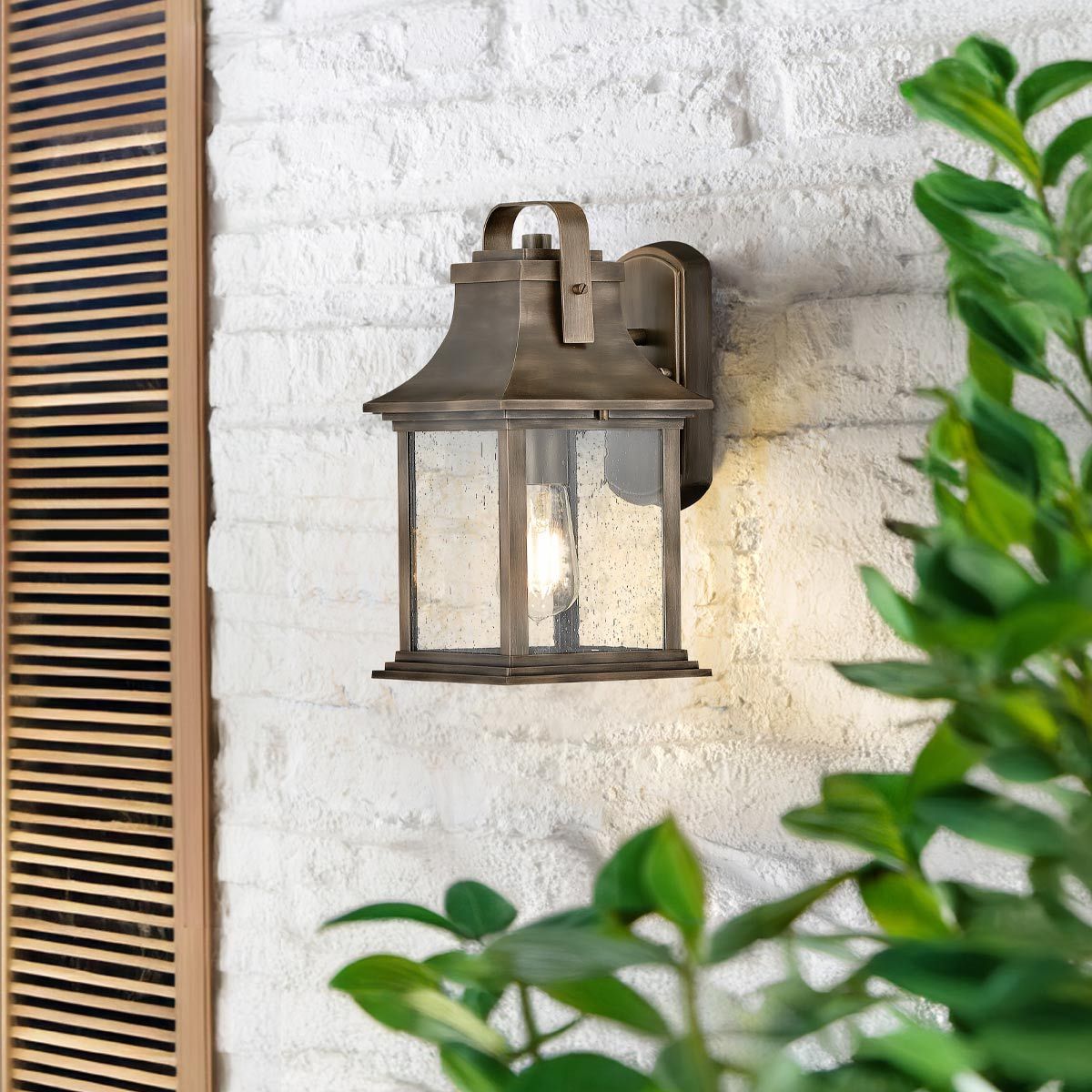 Quintiesse Grant Single Small Wall Lantern - Burnished Bronze