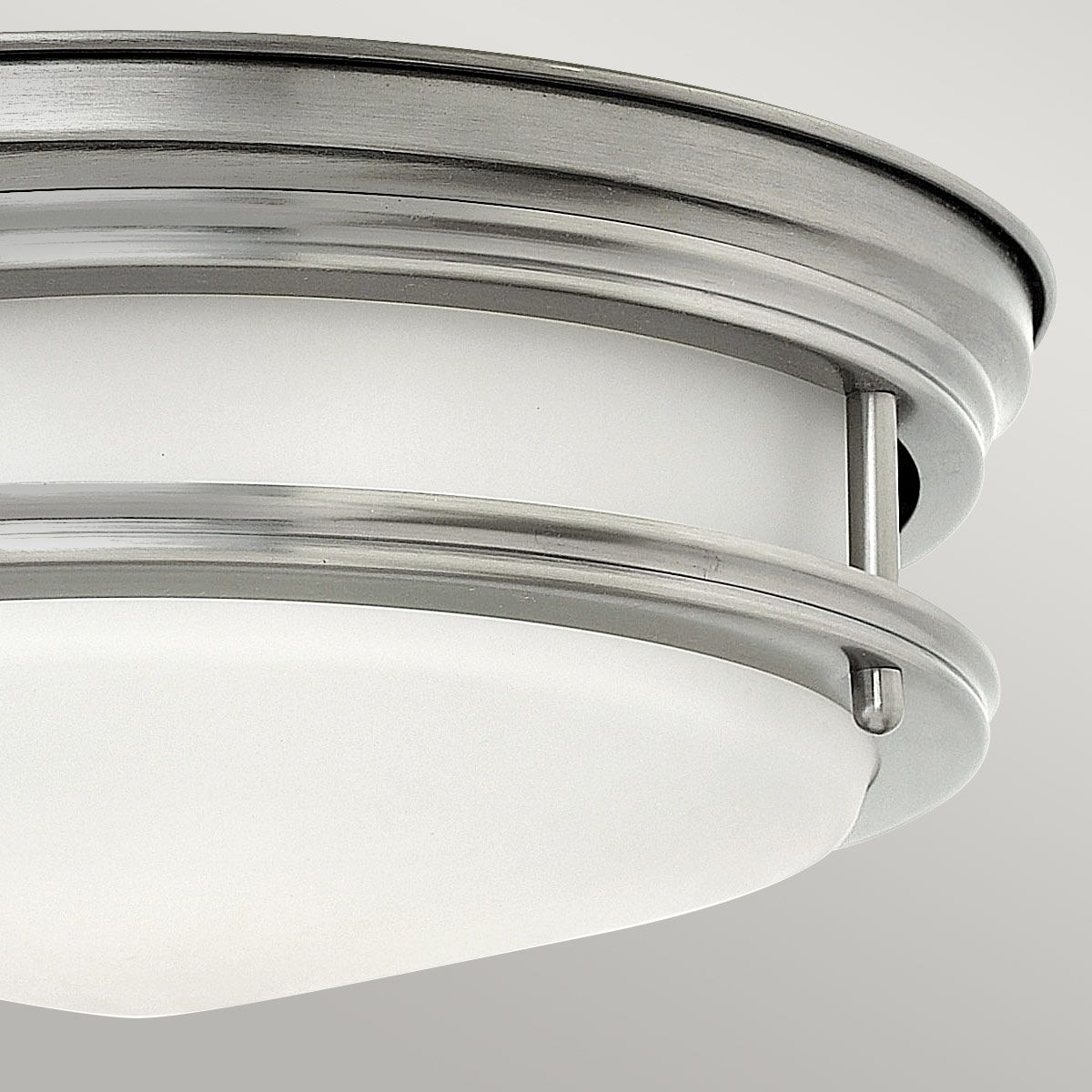 Quintiesse Hadrian 2 Light Bathroom Flush Fitting - Opal Glass - Antique Nickel