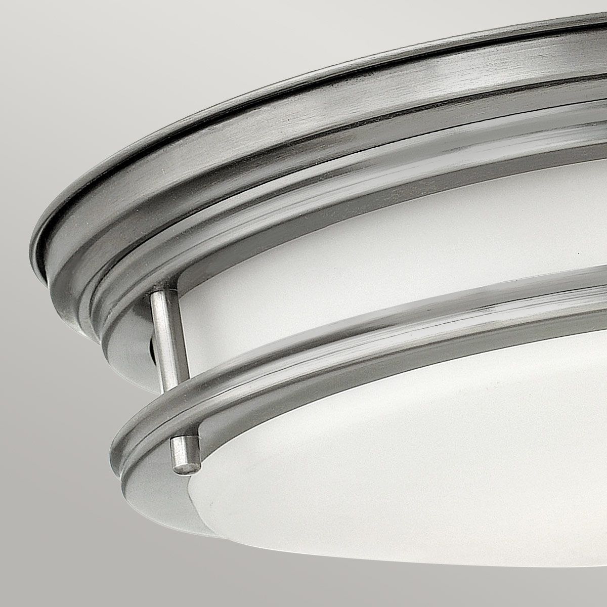 Quintiesse Hadrian 2 Light Bathroom Flush Fitting - Opal Glass - Antique Nickel