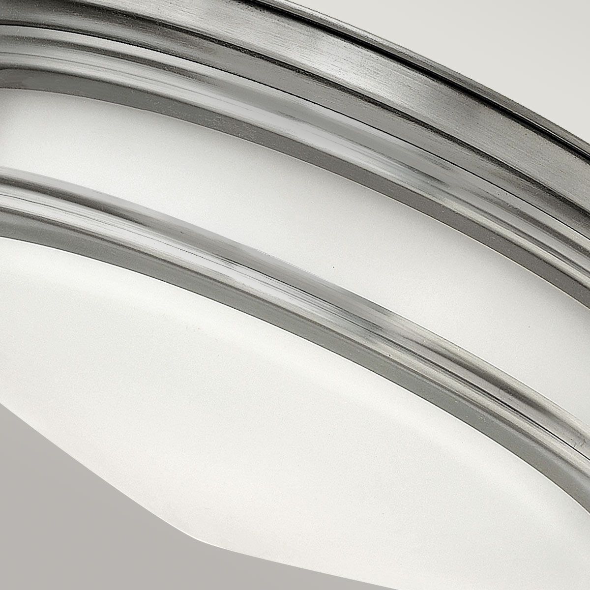 Quintiesse Hadrian 2 Light Bathroom Flush Fitting - Opal Glass - Antique Nickel