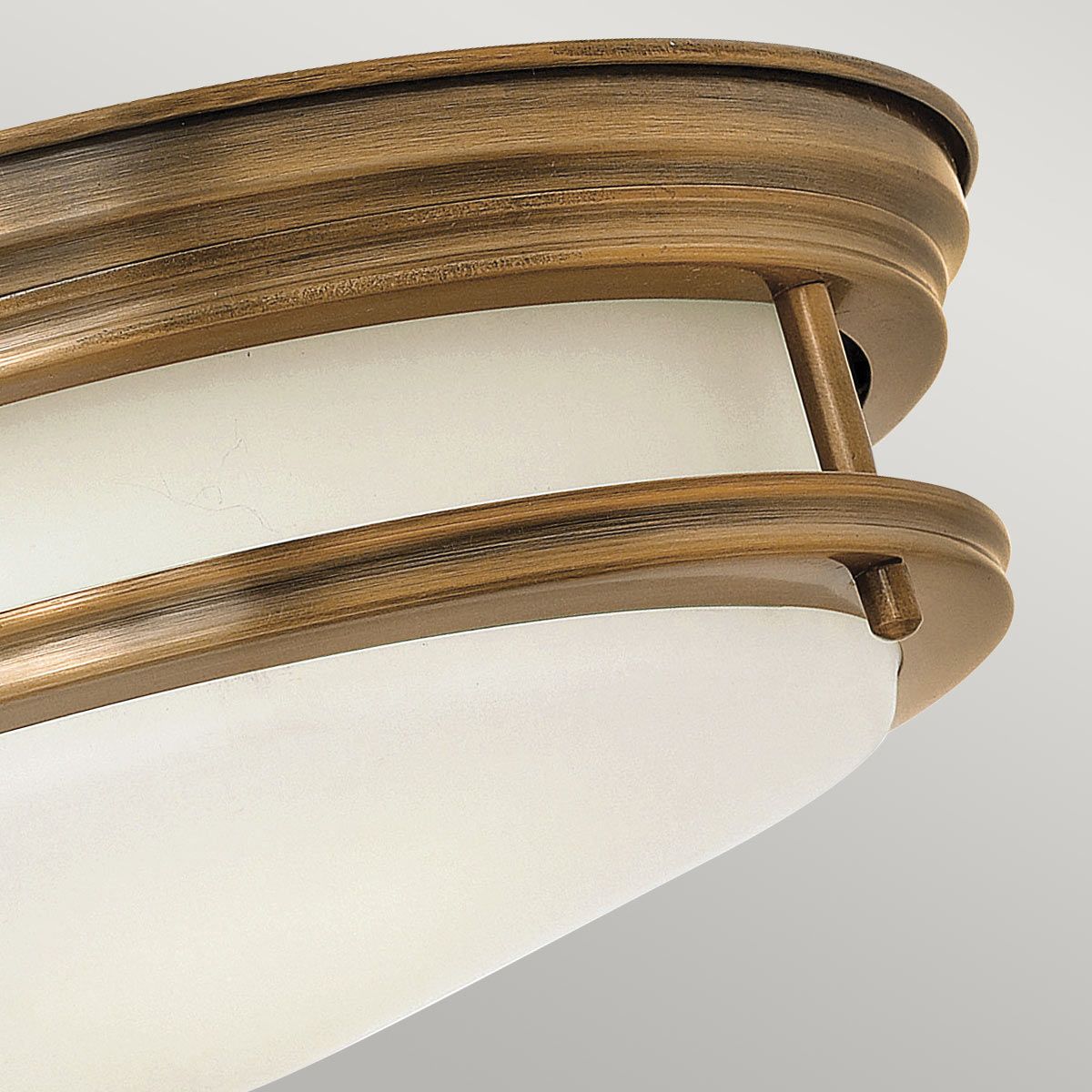 Quintiesse Hadrian 2 Light Bathroom Flush Fitting - Opal Glass - Brushed Bronze