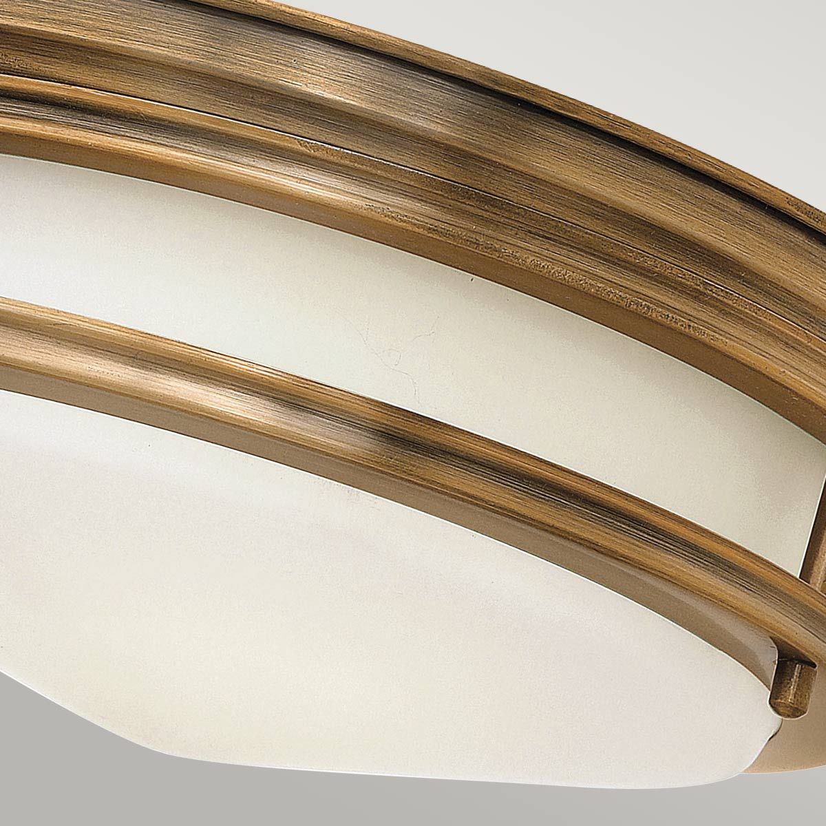 Quintiesse Hadrian 2 Light Bathroom Flush Fitting - Opal Glass - Brushed Bronze