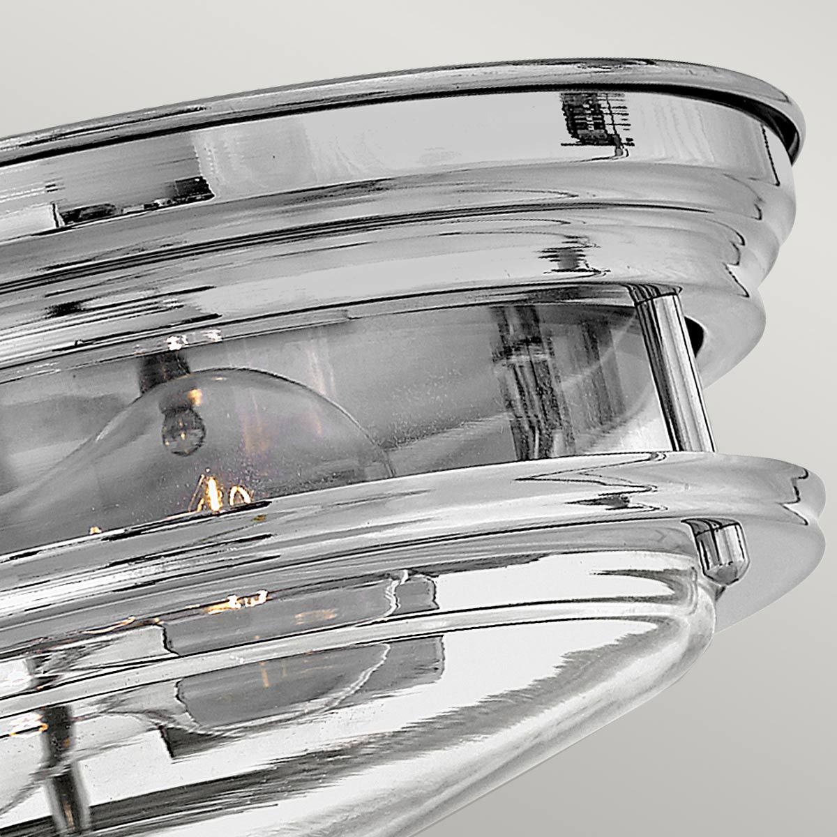 Quintiesse Hadrian 2 Light Bathroom Flush Fitting - Clear Glass - Chrome