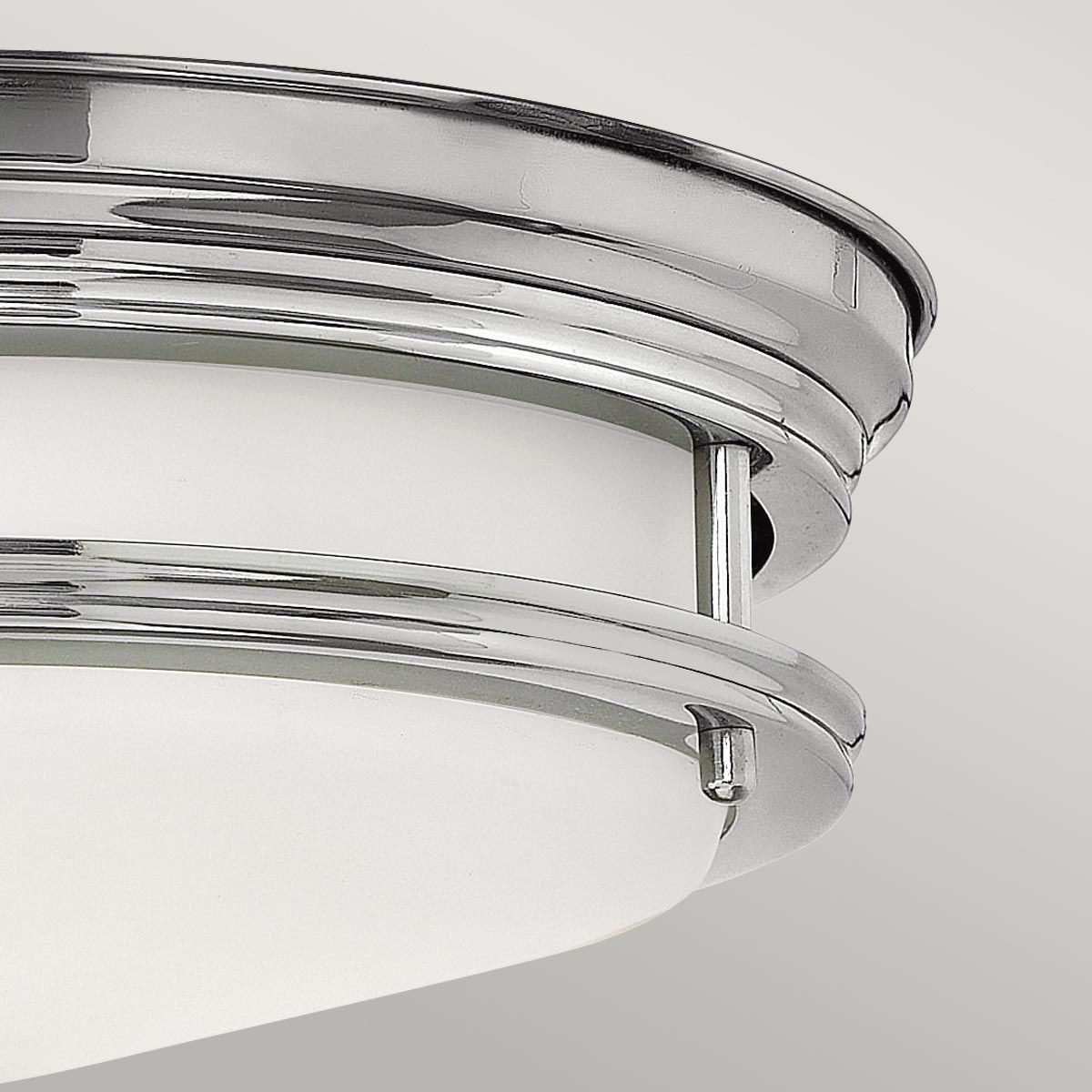 Quintiesse Hadrian 2 Light Bathroom Flush Fitting - Opal Glass - Chrome
