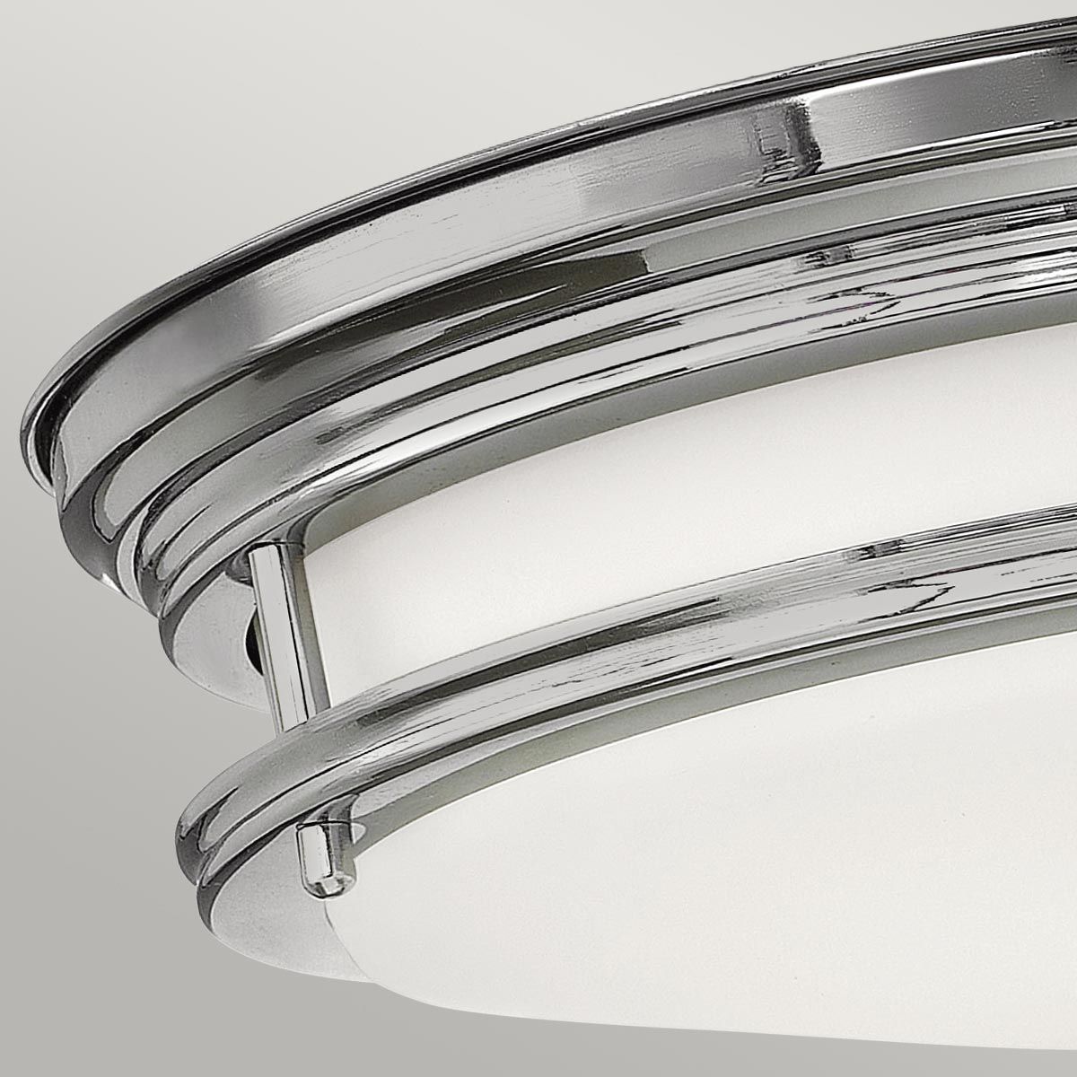 Quintiesse Hadrian 2 Light Bathroom Flush Fitting - Opal Glass - Chrome