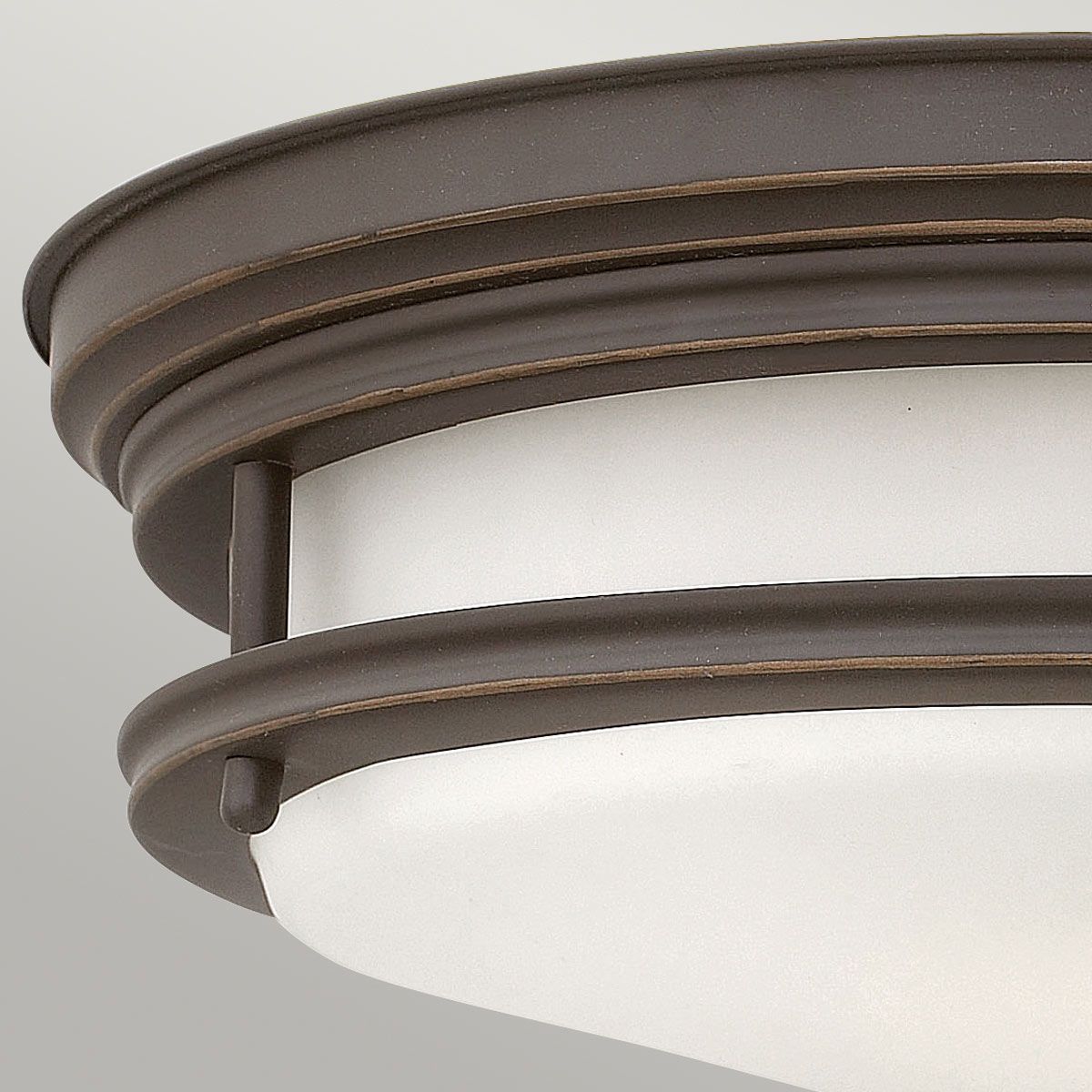 Quintiesse Hadrian 2 Light Bathroom Flush Fitting - Opal Glass - Oil Rubbed Bronze