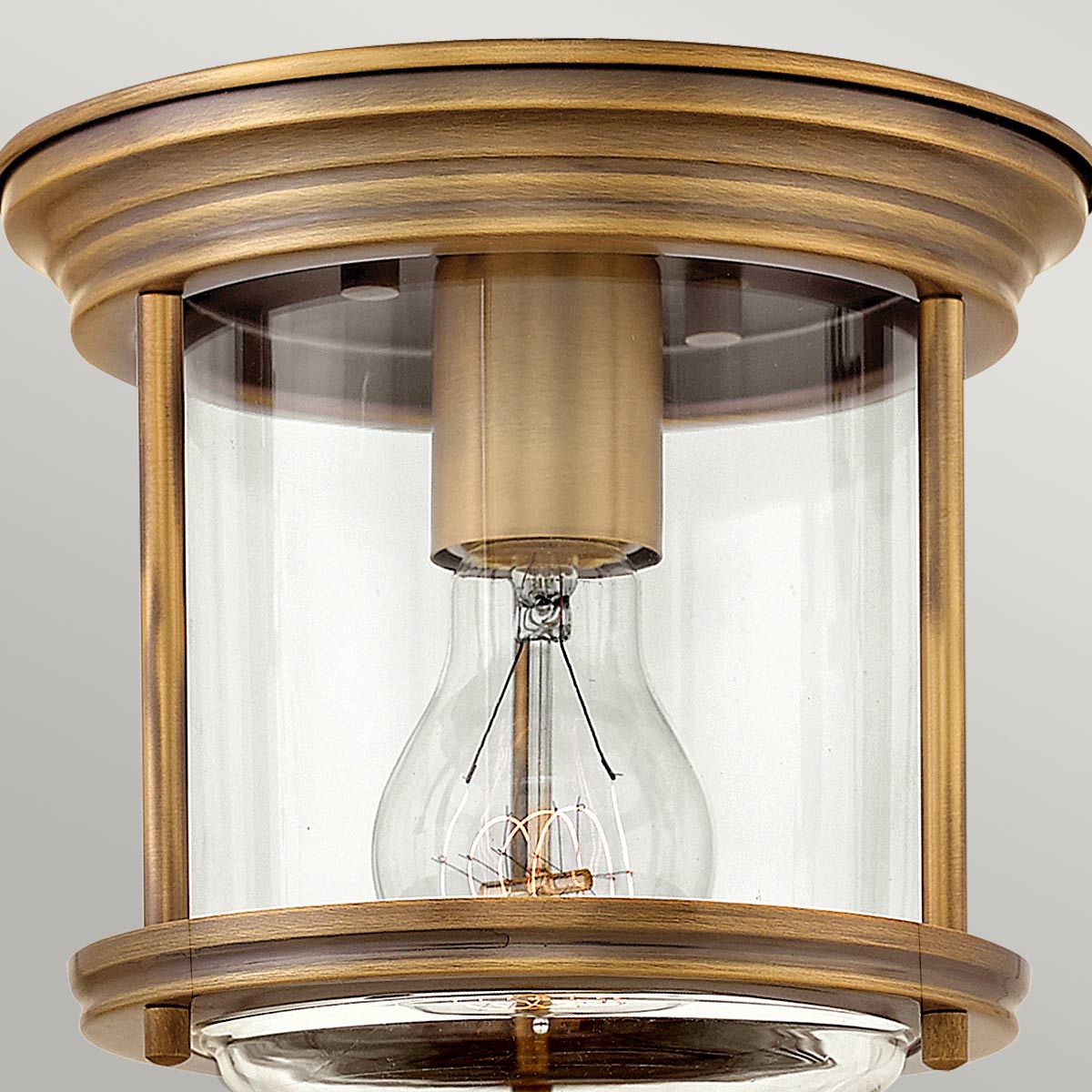 Quintiesse Hadrian Single Bathroom Flush Fitting - Clear Glass - Brushed Bronze