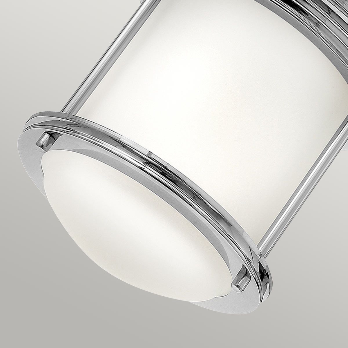 Quintiesse Hadrian Single Bathroom Flush Fitting - Opal Glass - Chrome