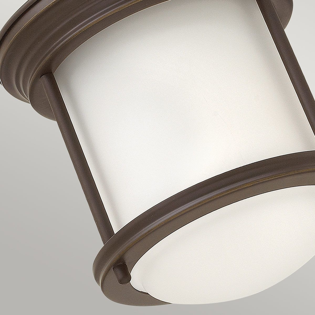 Quintiesse Hadrian Single Bathroom Flush Fitting - Opal Glass - Oil Rubbed Bronze