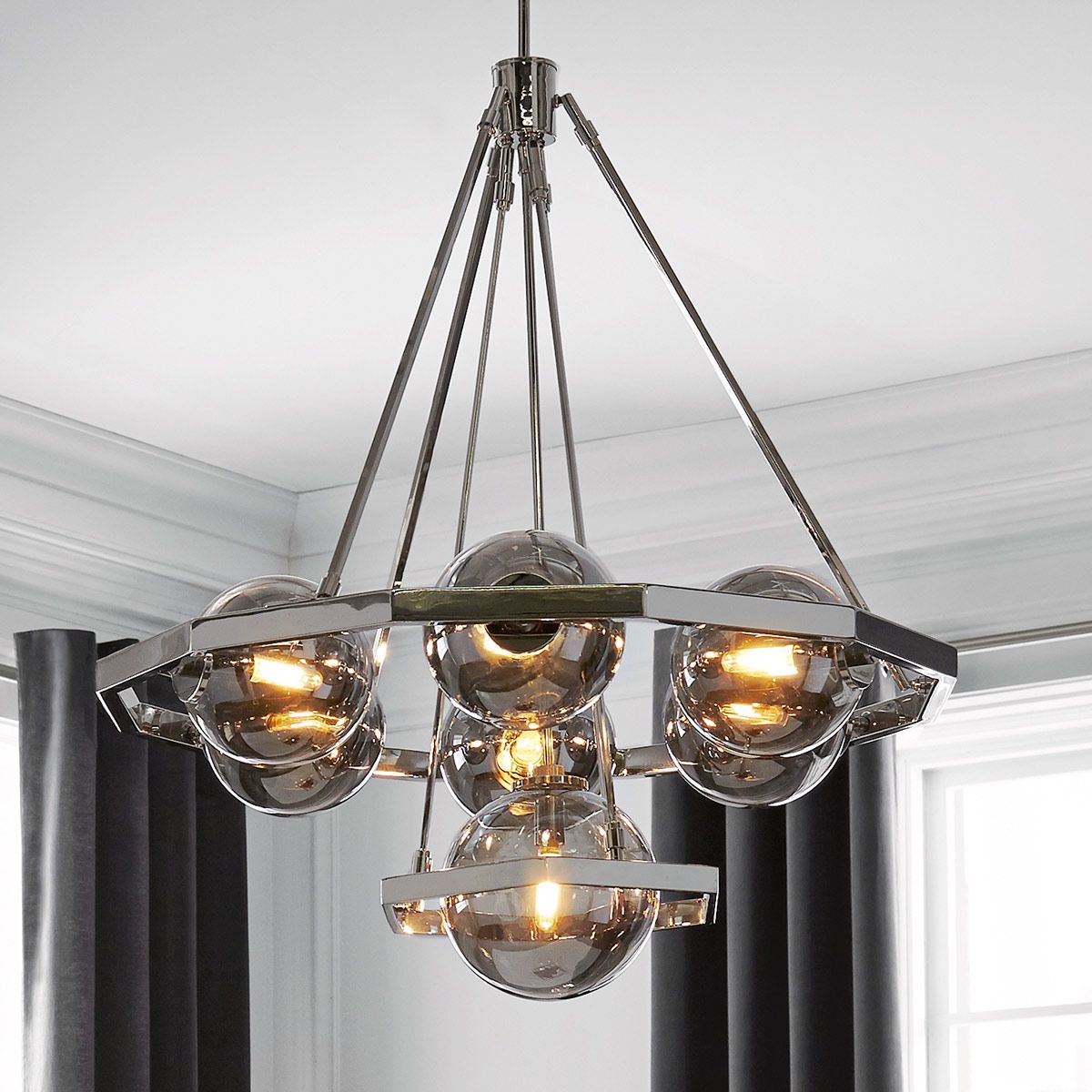Quintiesse Harper 7 Light Chandelier - Polished Nickel