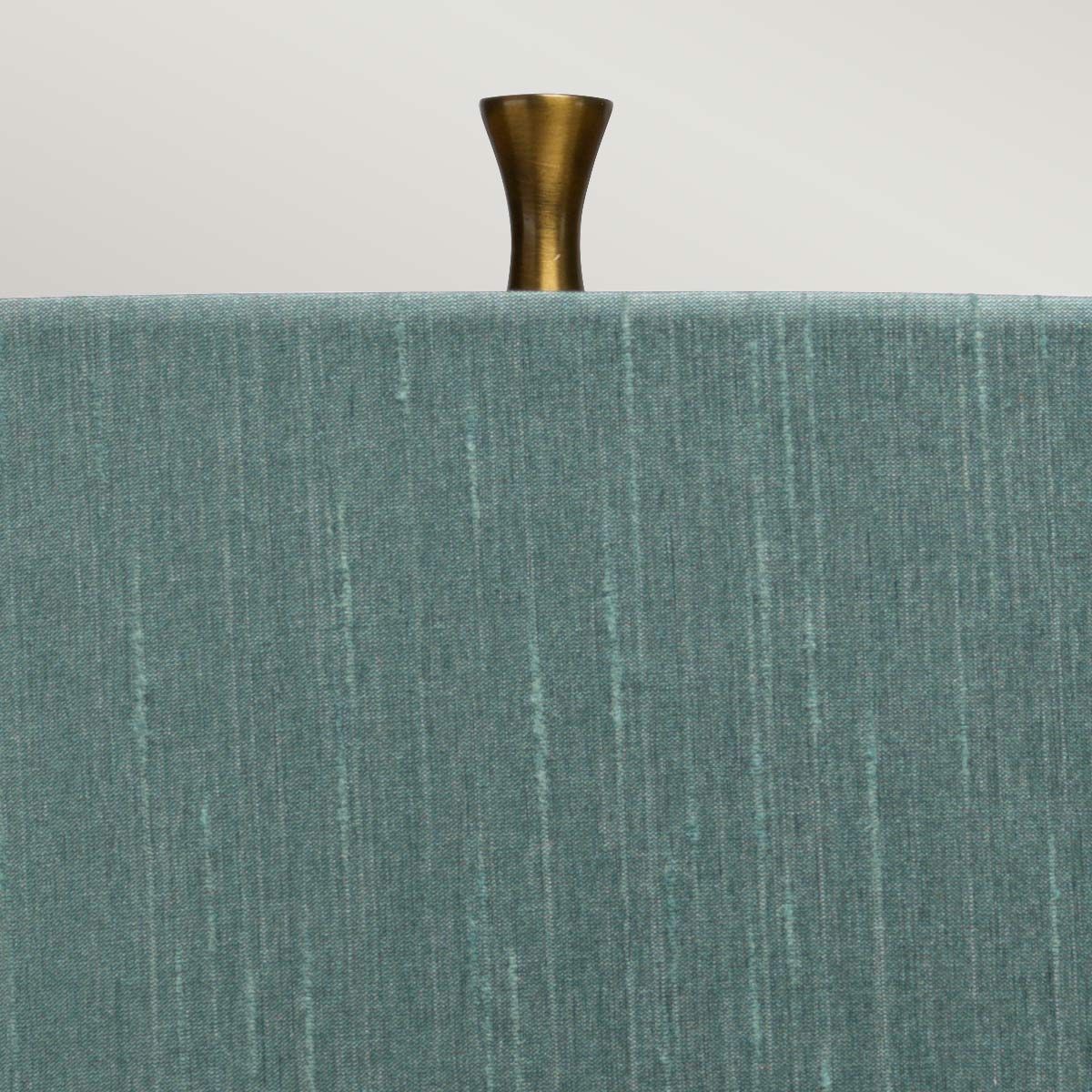 Quintiesse Havering Single Table Lamp - Azure-Turquoise with Aged Brass