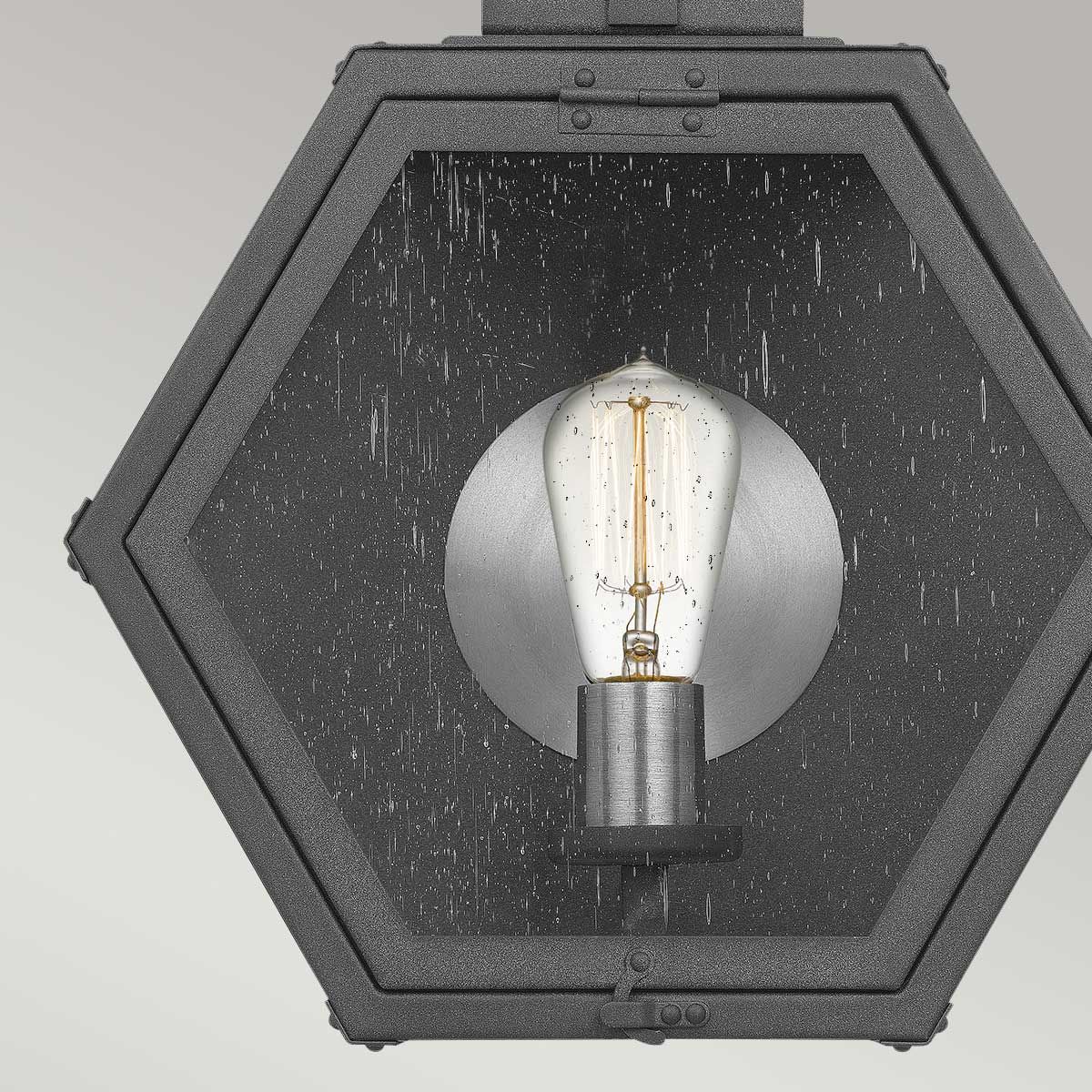 Quintiesse Heath Single Medium Wall Lantern - Mottled Black