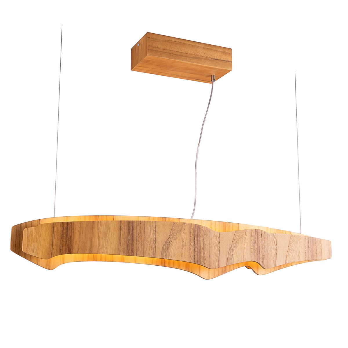 Quintiesse Horizon LED Linear 100cm Pendant - Teak Veneer