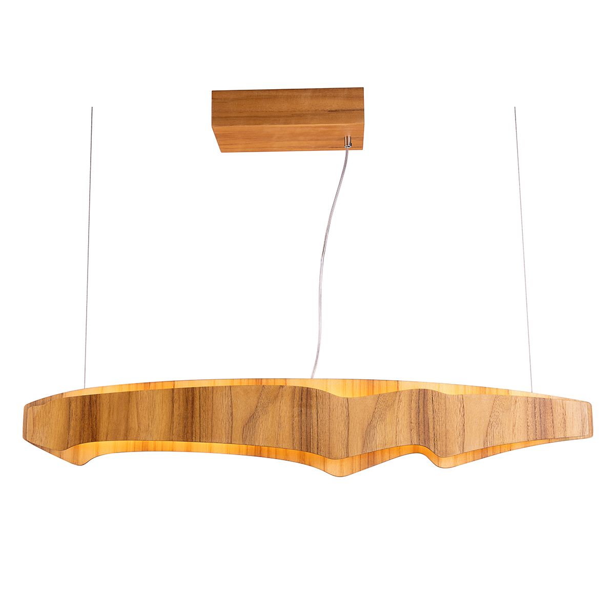 Quintiesse Horizon LED Linear 100cm Pendant - Teak Veneer