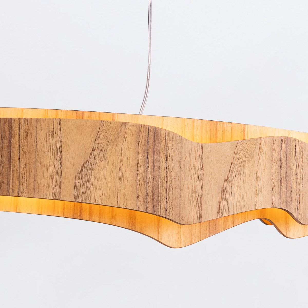 Quintiesse Horizon LED Linear 100cm Pendant - Teak Veneer