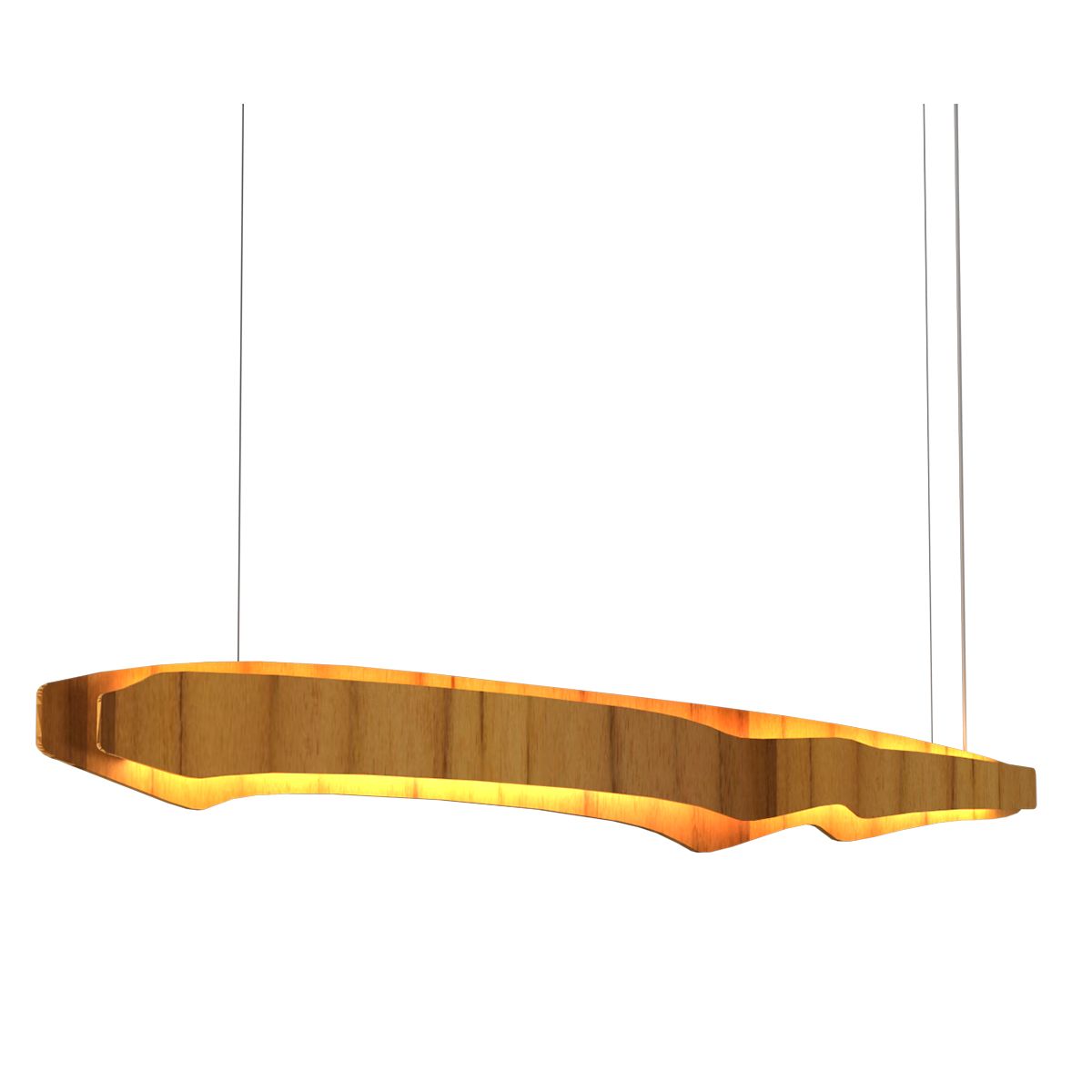 Quintiesse Horizon LED Linear 140cm Pendant - Teak Veneer