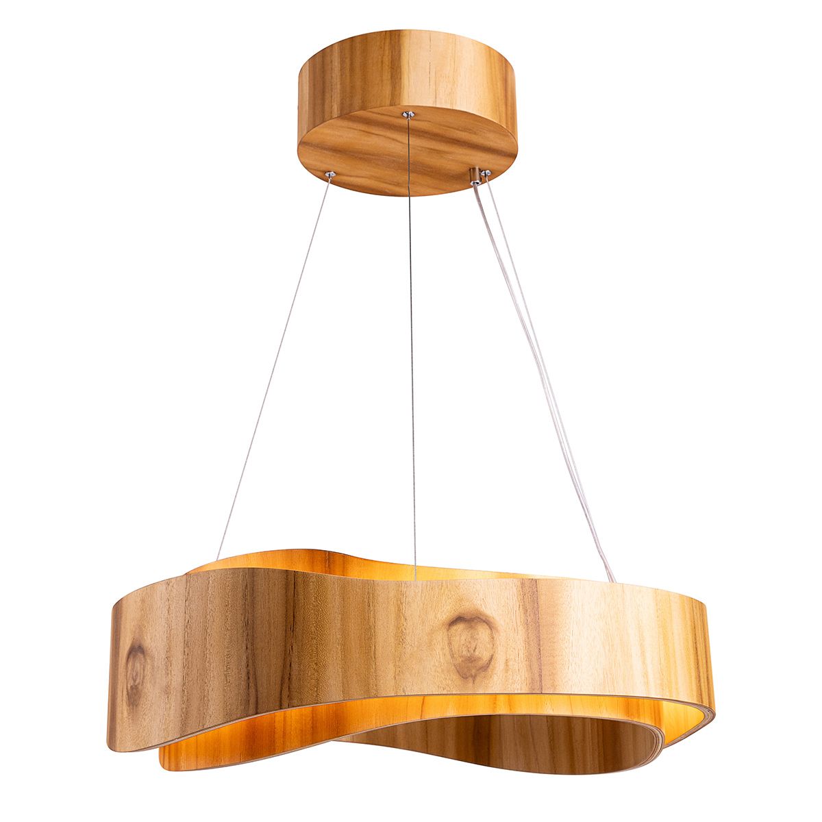 Quintiesse Horizon LED Large Ring Pendant - Teak Veneer