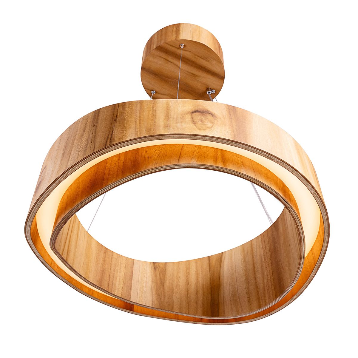 Quintiesse Horizon LED Large Ring Pendant - Teak Veneer