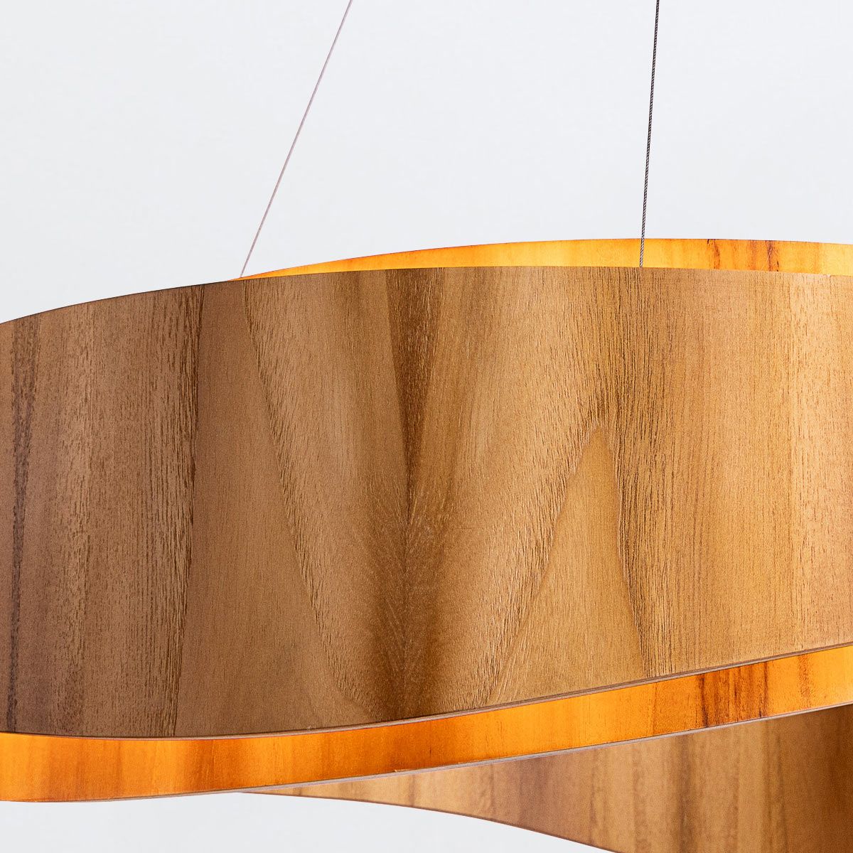 Quintiesse Horizon LED Medium Ring Pendant - Teak Veneer