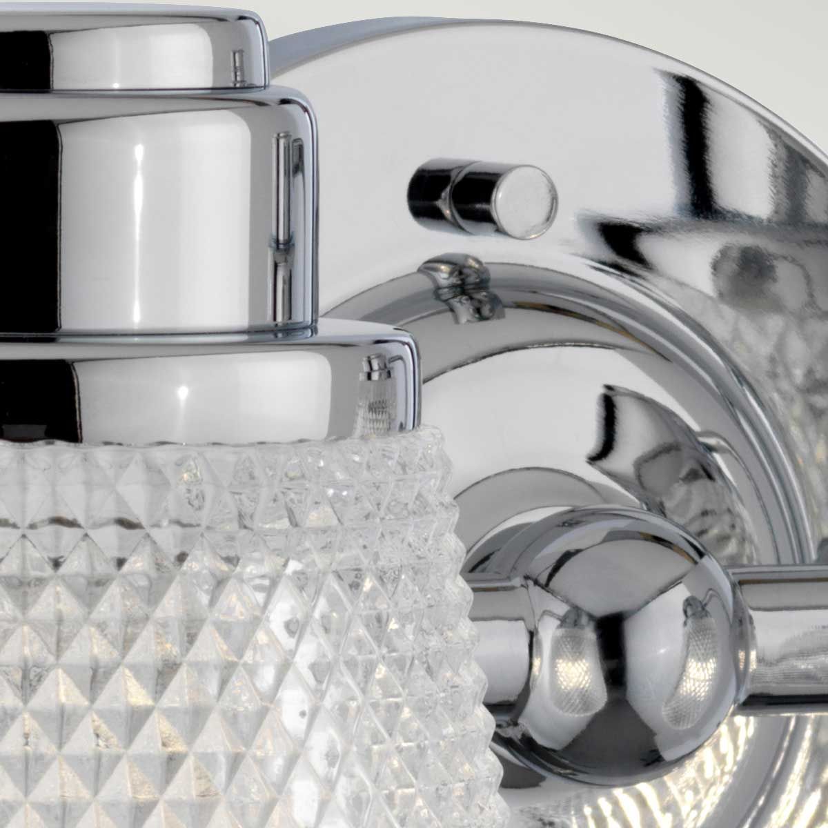 Quintiesse Hudson 2 Light Bathroom Wall Light - Polished Chrome
