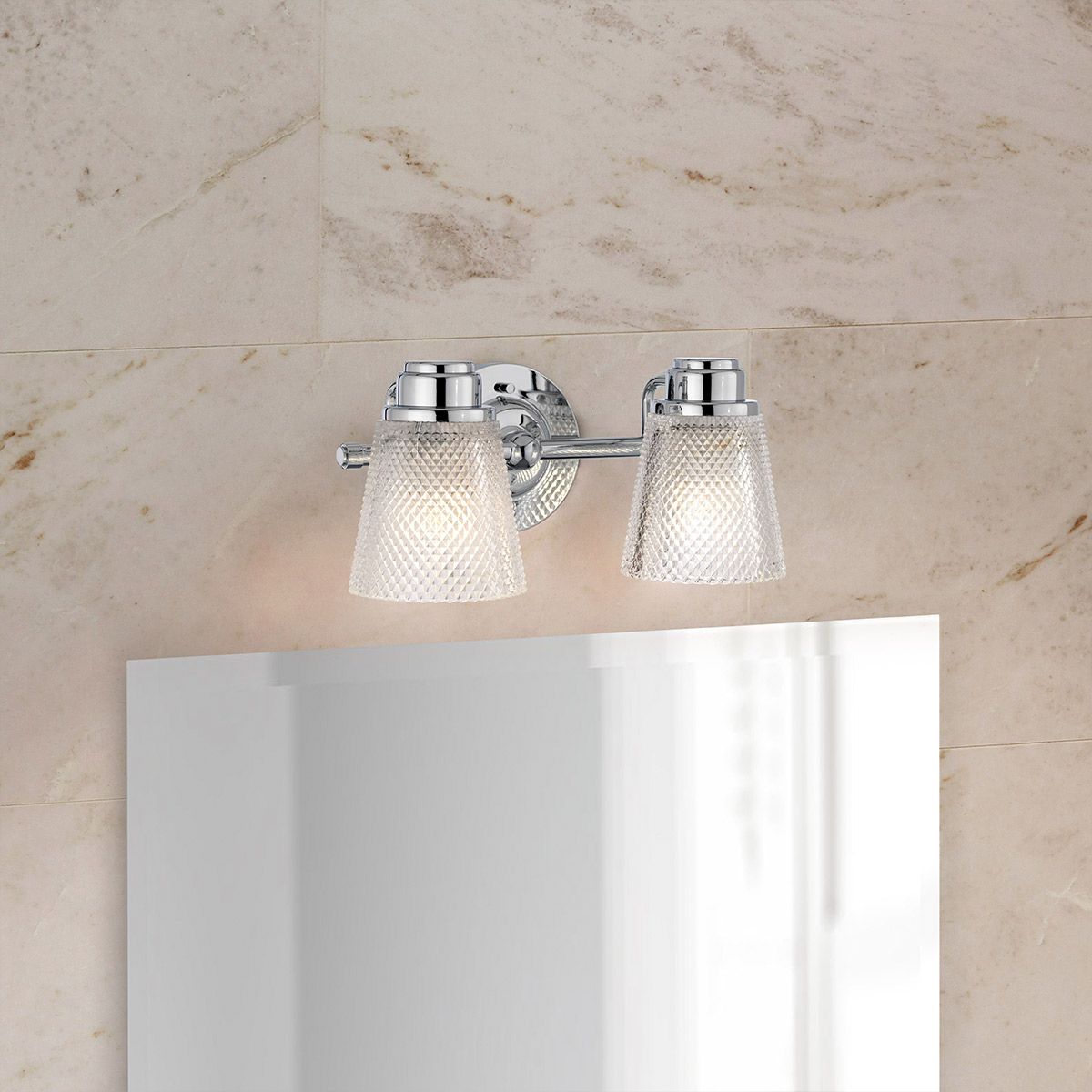 Quintiesse Hudson 2 Light Bathroom Wall Light - Polished Chrome