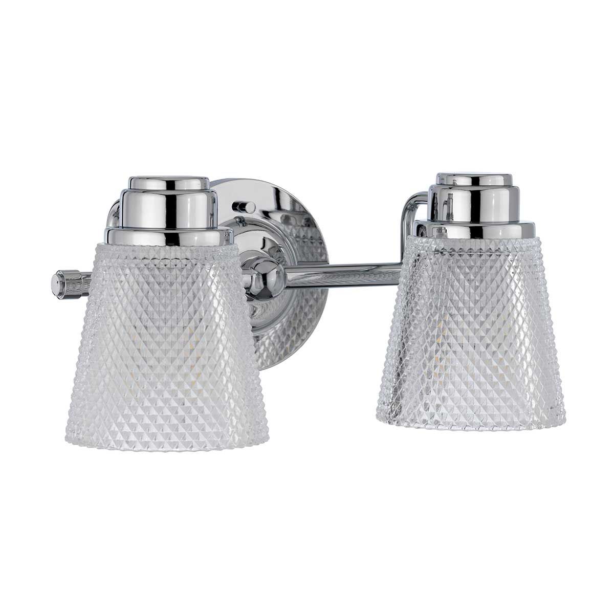 Quintiesse Hudson 2 Light Bathroom Wall Light - Polished Chrome